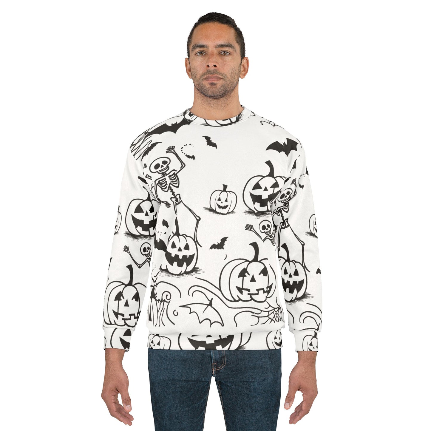 Spooky Skeletons Bats Pumpkins Sweatshirt