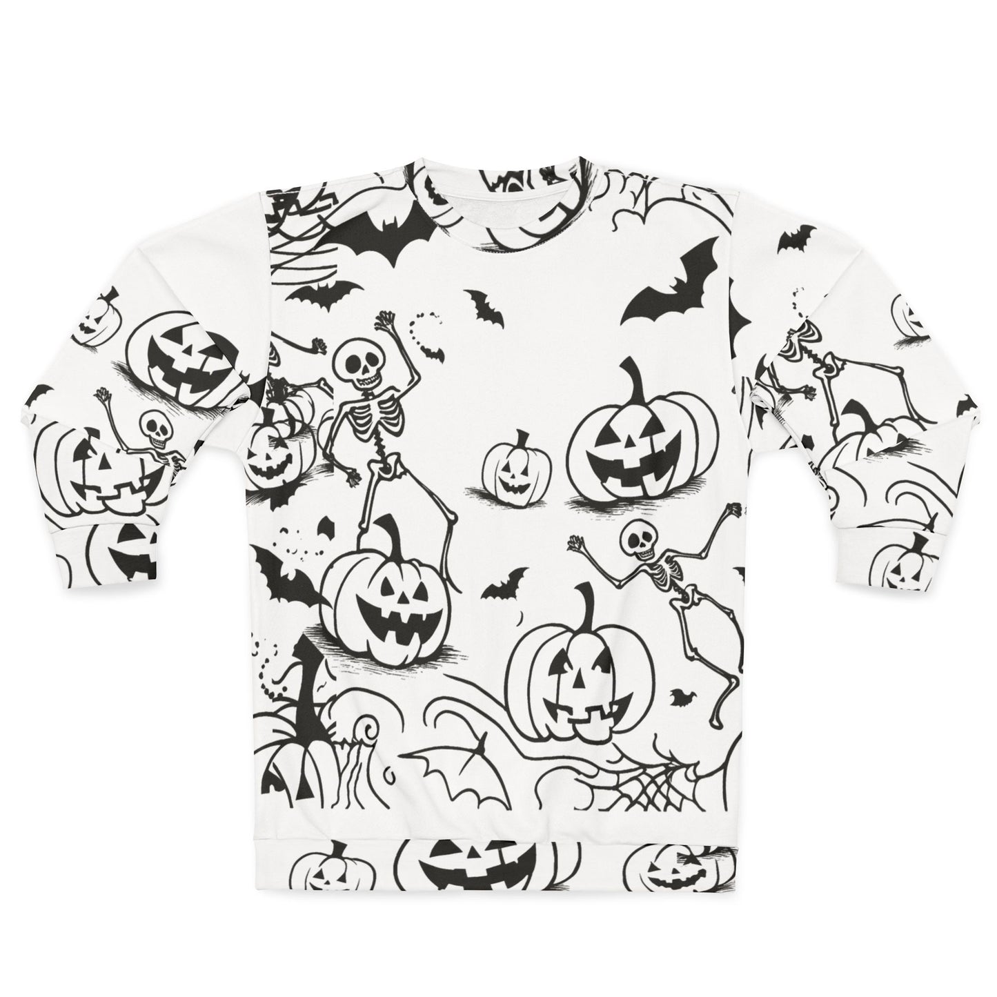 Spooky Skeletons Bats Pumpkins Sweatshirt